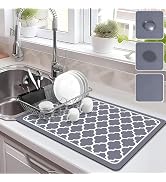 Dish Drying Mat for Kitchen Counter Super Absorbent Drying Mat Hide Stain Dish Mat Drying Kitchen...