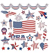 JarThenaAMCS 25 Pcs Patriotic Refrigerator Magnet USA Flag Star Stripe Garage Magnet Red Blue 4th...