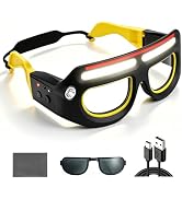 SUNPRO Led Safety Glasses with Lights, 5 Modes Lighted Handybeam Glasses with Motion Sensor, Mech...
