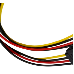Series of curved abstract swoosh designs in red, yellow, and black colors forming dynamic ribbon-like patterns against white background.