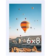 JCJMY 6x8 Picture Frame White for Wall Hanging or Tabletop, Wall Mounting Horizontally or Vertica...