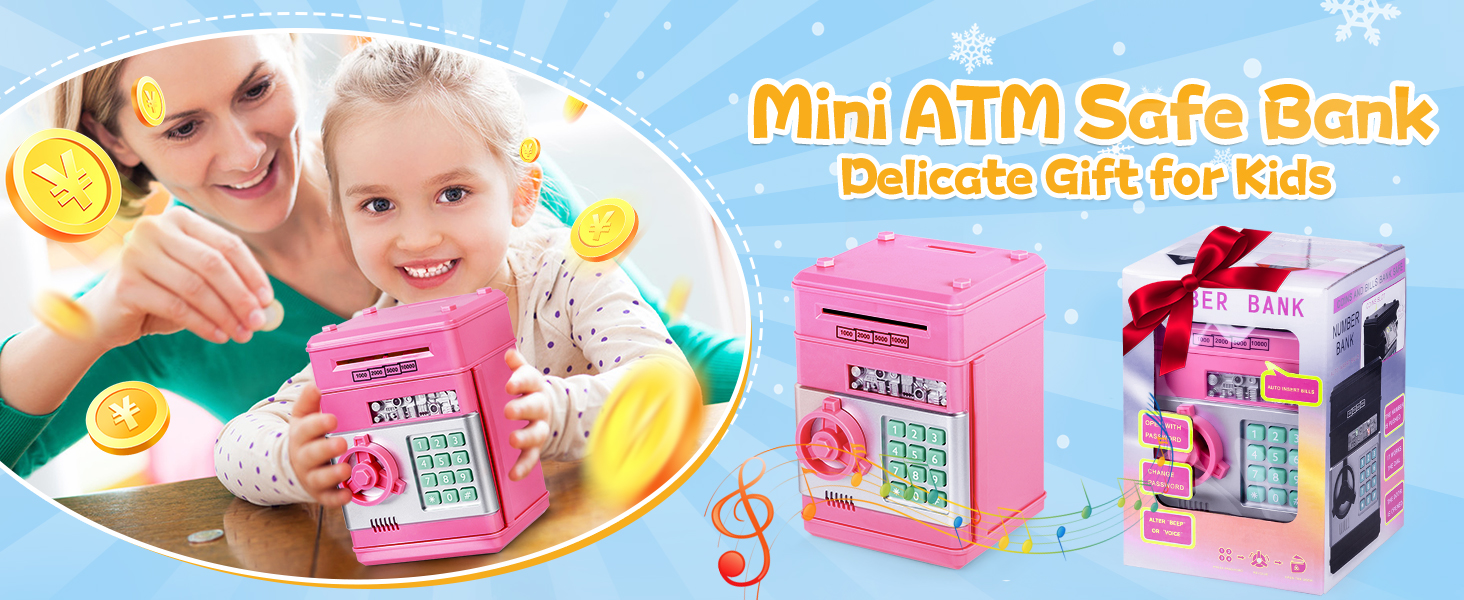 ATM Bank Electronic Piggy Bank toy Mini ATM machine Password Money bank Safe Saving box
