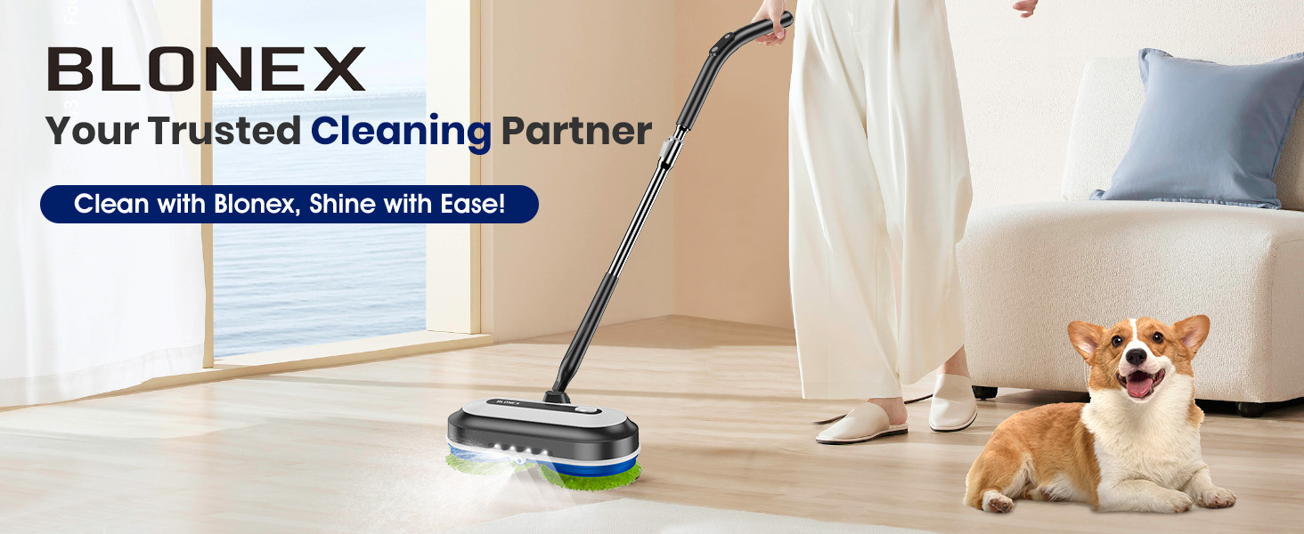 cordless electric mop spin mop floor cleaner with water sprayer LED headlights easy to operate