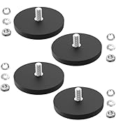 AplysiaTech 4Pack Mounting Magnets, 65LBS Rubber Coated Neodymium Magnets with M8 Threaded Studs,...