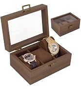 PH PandaHall Watch Case for Men, 3 Slot Watch Display Box Wooden Watches Storage Box Organizer wi...