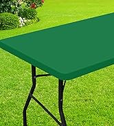 Smiry Rectangle Picnic Table Cloth, Waterproof Elastic Fitted Tablecloths for 6 Foot Tables, Wash...