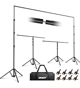 EMART 3-in-1 Backdrop Stand Kit 10x8.5 ft for Photography Studio, T-Shape Banner Back Drop Stand ...