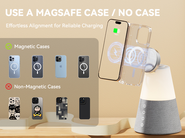Use a MagSafe Case / No Case Effortless Alignment for Reliable Charging