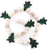 Glaciart One Christmas Tree Felt Ball Garland - Pompom Holiday Decoration Hand-Made from Natural ...