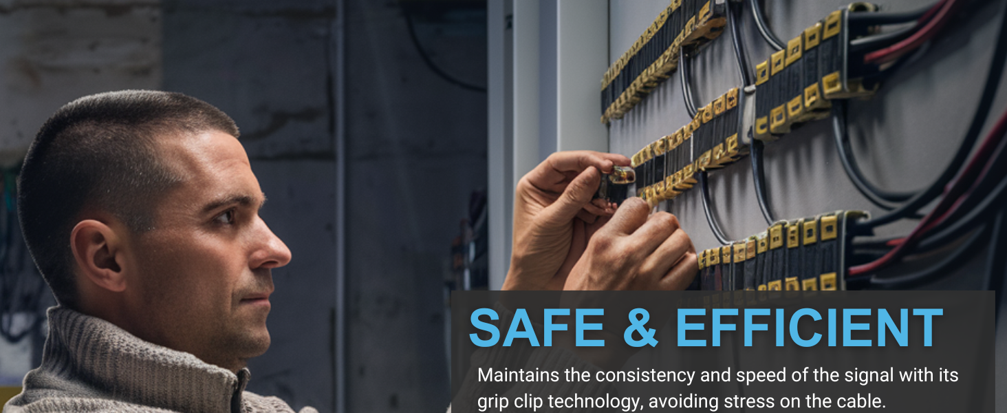 Our cable clips maintain the consistency and speed of the signal with the Gripclip technology