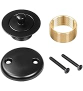 100% Brass Lift and Turn Bathtub Drain Set w/Overflow Plate - Drain Conversion Kit - Fits All Bat...