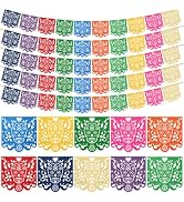 Antenda Dia De Los Muertos Decorations 10 Pcs Felt Colorful Papel Picado 100 Feet Mexican Party H...