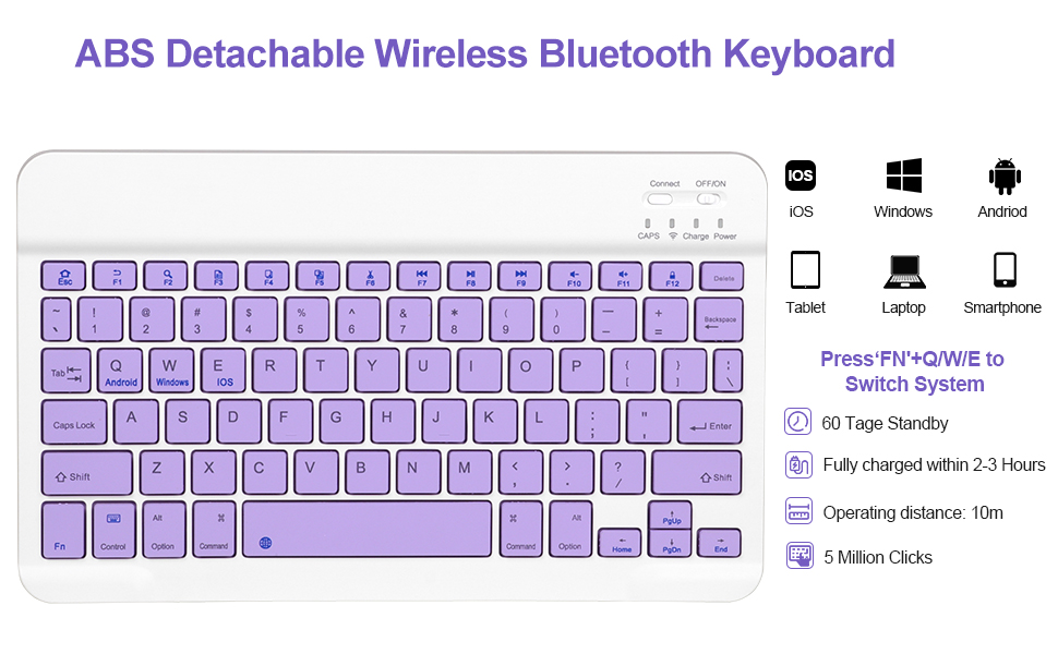 Portable wireless bluetooth Keyboard for Samsung Tab A9+