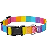 Adjustable Dog Collar for Small Medium Large Dogs - Colorful Pattern, Soft Polyester Pet Collar w...