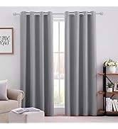 HOMEIDEAS Blackout Curtains for Bedroom 52 X 84 Inch Long 2 Panels Set Light Grey/Gray Room Darke...