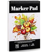 A4 Marker Paper Pad 40 Sheets, 8.3×11.7 Inch Bleedproof Art Sketch Pad, 73lb/120gsm Drawing Paper...