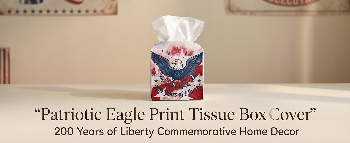 Patriotic Tissue Box Cover