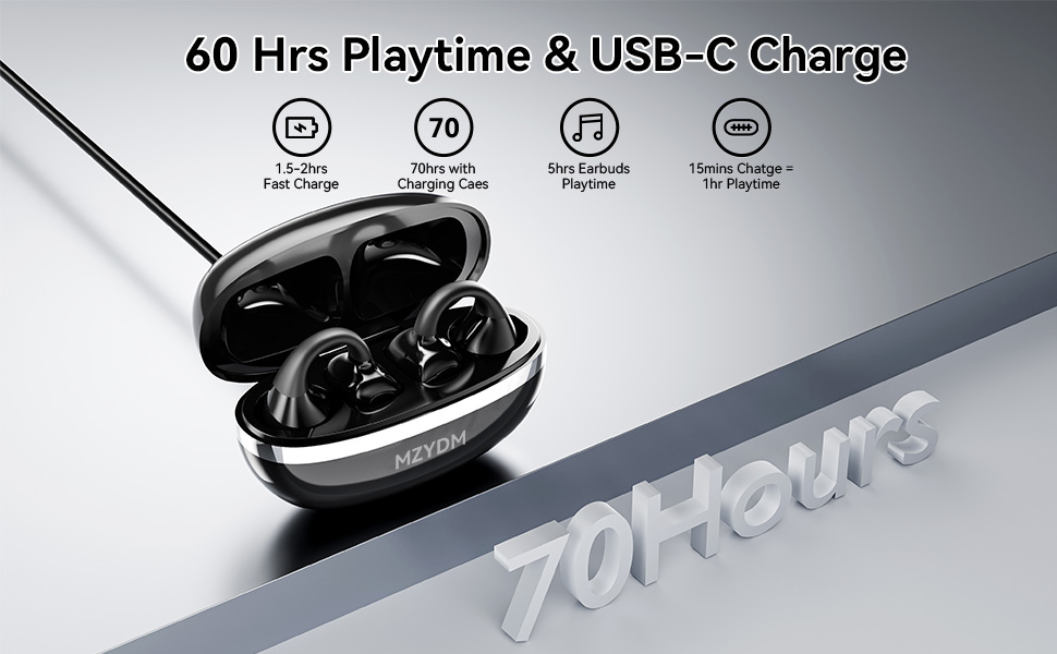 60 Hrs Playtime & USB-C Charge