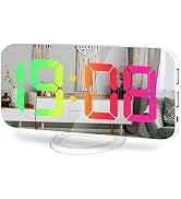 Miowachi Digital Alarm Clock for Bedrooms,RGB Colorful Display, Snooze, USB Charging,Dynamic Colo...