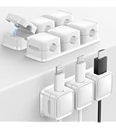 smofish Cord Organizer Holder, 3 Pack 3-Slot Magnetic Desk Cable Clips Management, Strong Phone C...