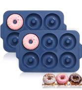Vnray Nonstick Silicone Donut Pan: 4 Inch Doughnut Pan with Metal Frame - Silicone Donut Molds fo...
