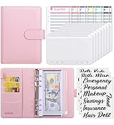 SKYDUE Budget Binder with Zipper Envelopes & Expense Budget Sheets,Money Binder with Cash Envelop...