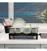 iwapuy Dish Drying Rack, Dish Racks for Kitchen Counter, Space Saving Anti-Rust Kitchen Drying Ra...