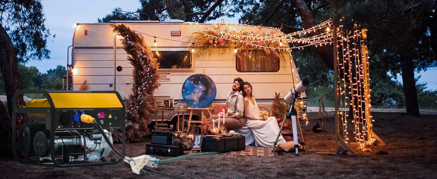 30 Amp to 20 Amp 110 Generator RV Adapter Cord