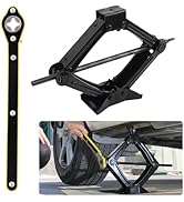 Scissor Jack for Car, Portable Tire Changing Kit with Maximum Load 1T, Ratchet Wrench, Profession...