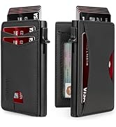RUNBOX Slim Card Wallet for Men with ID Window – Minimalist RFID Wallet, Pop-Up Function, Ultra T...