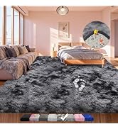Large Shag Area Rugs 5x7 Feet, Tie-Dyed Plush Fuzzy Rug for Living Room, Ultra Soft Fluffy Furry ...