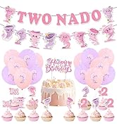 2nd Tornado Birthday Party Decorations Girls Include Two Nado Banner Cake Cupcake Toppers Balloon...
