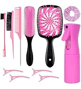 11 Pcs Hair Brush Set, Detangle Hair Brush And Spray Bottle, 3 Pieces Smooth Hairbrush For Toddle...