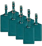 8 Pack Leather Luggage Travel Bag Tags by Travelambo