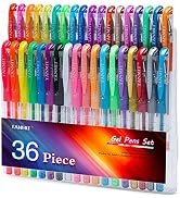 TANMIT Gel Pens, 36 Colors Gel Pens Set for Adult Coloring Books, Colored Gel Marker with 40% Mor...