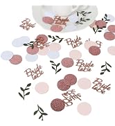 WEIKA Rose Gold Glitter Wedding Table Confetti, Greenery Eucalyptus Confetti, Bridal Shower Decor...