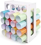 SONGWAY Vinyl Roll Storage Rack - 20-Holes Vinyl Roll Holder, Craft Paper Storage Organizer for C...