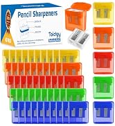 Toidgy 40 Pack Pencil Sharpeners Bulk for Kids, Double Hole Handheld Pencil Sharpener for Classro...