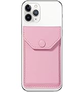 Adhesive Phone Wallet & RFID Blocking Sleeve, YUNCE Cell Phone slim Leather Wallet, Pink Stick On...