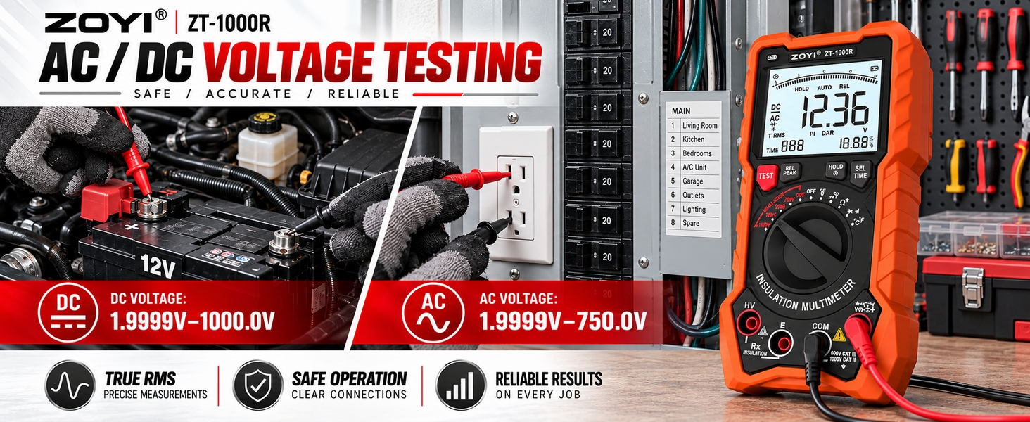 2 in 1 19999 Counts Multimeter Megohmmeter Insulation Resistance Tester