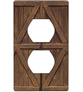 Farmhouse Rustic Wooden Outlet Covers Duplex Outlet Wall Plate Cover 1-Gang Electric Receptacle D...