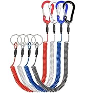 Lix&Rix Stretchy Coiled Lanyards for Keys Kayak Fishing Equipment Pliers Tools, Black Blue Green ...