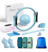 Pilates kit for Women Home Workout, Pilates Equipment Ring and Ball Set with 3 Fabric Resistance ...