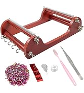 INDIVSHOW The Wooden Bead Loom Set with 20g Seed Bead,Needle,Cotton Thread,Needle Threader,Tweezr...