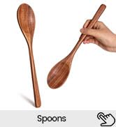 HANSGO Wooden Spoons for Cooking, 2PCS Acacia Wood Kitchen Utensil, 12Inch Wood Serving Spoons fo...