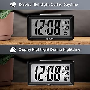 small clock with battery powered nightlight night light