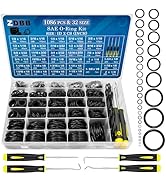 ZDBB 1086 Pcs SAE Standard O Ring Kit Nitrile Rubber O Rings Assortment with O‘Ring Pick for Hydr...
