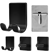 CGBE Adhesive Razor Hooks Black Self Adhesive Razor Holder Shower Hooks for Bathroom Heavy Duty S...
