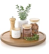 LAMU 10'' Acacia Wood Lazy Susan Organizer for Table Top, Lazy Susan Turntable for Cabinet, Kitch...