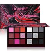 Black Red Goth Smokey Eyeshadow Palette Makeup-18 Colors Gray Silver Pink Burgundy Matte Shimmer ...
